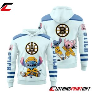 Boston Bruins x Stitch & Angel 2026 Collection Hockey Pullover Hoodie
