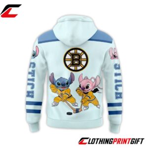 Boston Bruins x Stitch Angel 2026 Collection Hockey Pullover Hoodie Clothingprintgift 3