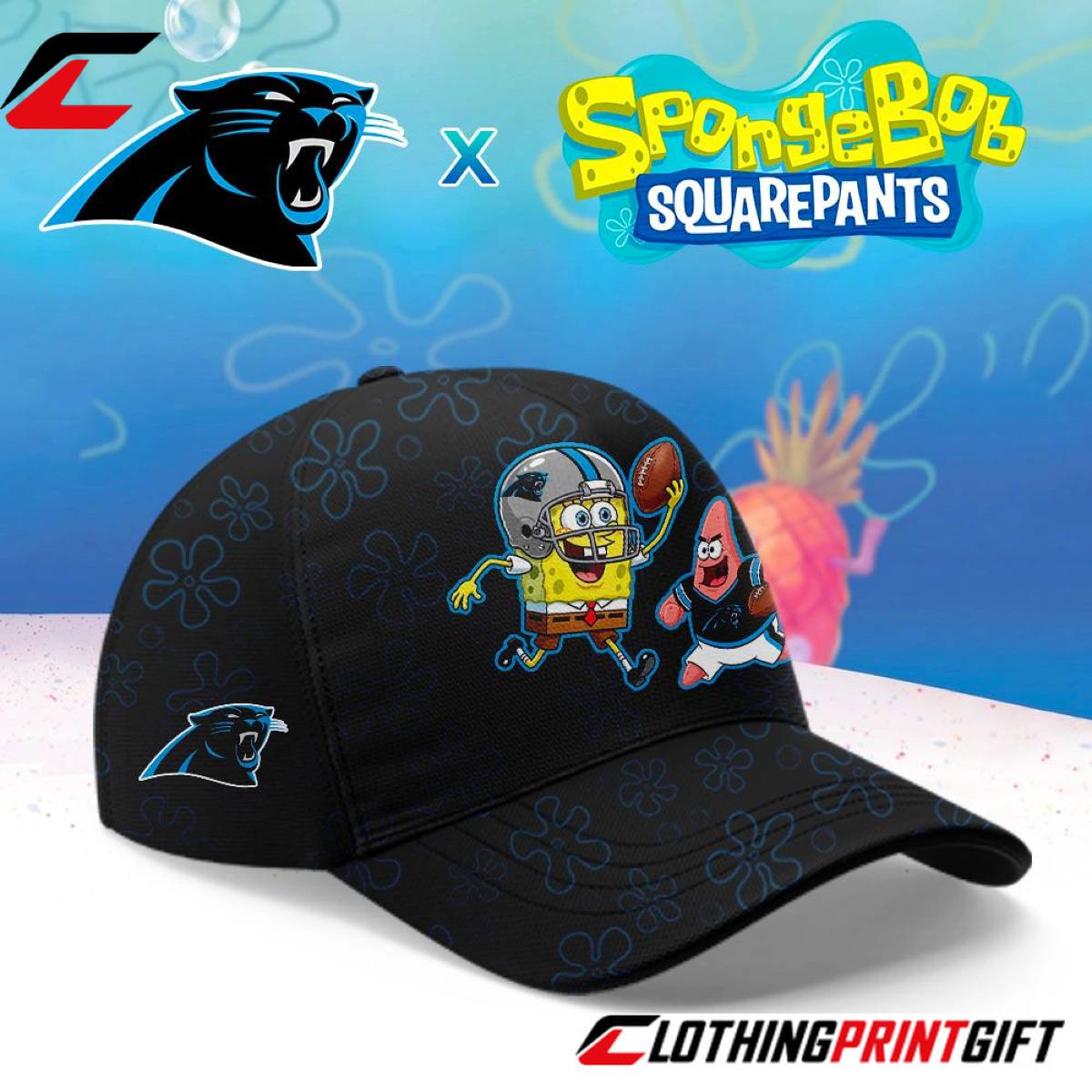 Carolina Panthers x SpongeBob Jersey 4 Carolina Panthers x SpongeBob Jersey Clothingprintgift 2