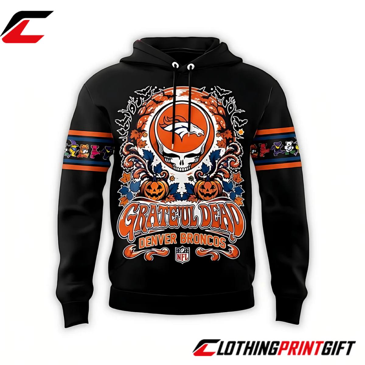 Denver Broncos x Grateful Dead 2026 Halloween Special Edition Football Fan Hoodie 5 Denver Broncos x Grateful Dead 2026 Halloween Special Edition Football Fan Hoodie Clothingprintgift 2