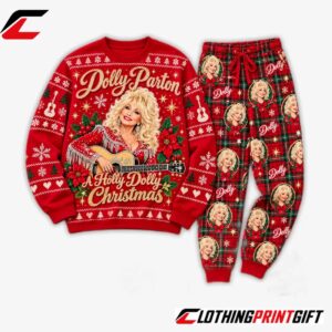 Dolly Parton Holly Dolly Christmas Holiday Sweater And Pants Set
