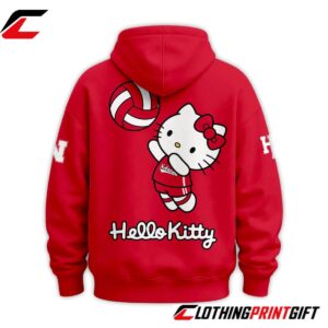 Nebraska Volleyball Hello Kitty Inspired Graphic Pullover Hoodie Clothingprintgift 3